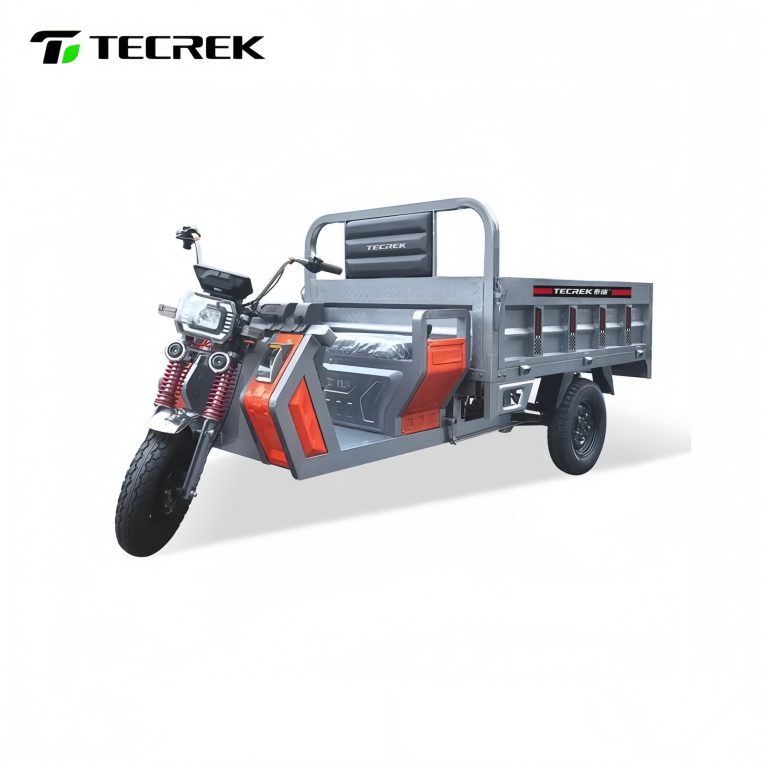 Heavy-duty electric tricycle C126 with 1800×1300mm cargo box, 60V 1800W motor, durable steel frame, and front/rear drum brakes for reliable wholesale cargo transport
